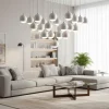 Grande lampadario per salotto a cascata led 62w 3000k bianco vivida shallow