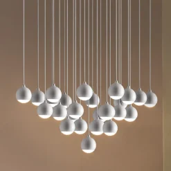 Grande lampadario per salotto a cascata led 62w 3000k bianco vivida shallow