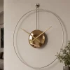 Grande orologio a parete design minimalista effetto specchio bronzo