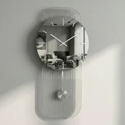 Grande orologio a pendolo 60x100 in vetro specchio design moderno