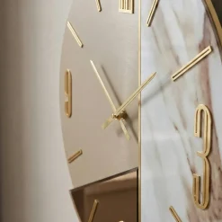 Grande orologio 80cm da parete rotondo moderno resina-legno-vetro