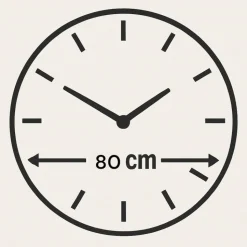 Grande orologio 80cm da parete rotondo moderno resina-legno-vetro