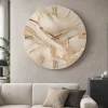 Grande orologio 80cm effetto marmo rotondo numeri romani dettagli foglia oro