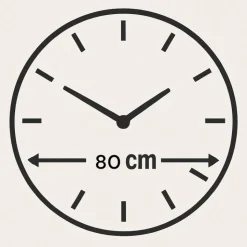 Grande orologio 80cm effetto marmo rotondo numeri romani dettagli foglia oro