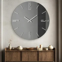 Grande orologio 80cm mantra vetro fume design rotondo moderno