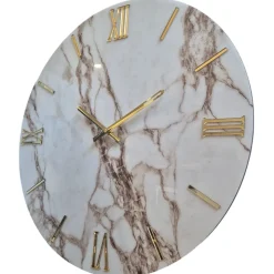 Grande orologio 80cm marmy per parete tondo moderno dettagli in oro