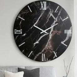 Grande orologio 80cm nero da parete polvere di luna moderno