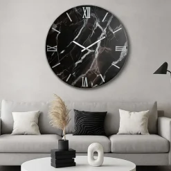 Grande orologio 80cm nero da parete polvere di luna moderno