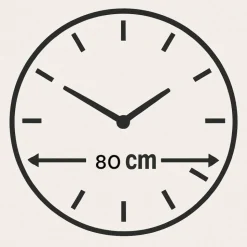 Grande orologio 80cm nero da parete polvere di luna moderno
