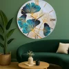 Grande orologio 80cm particolare da parete floreal verde oro