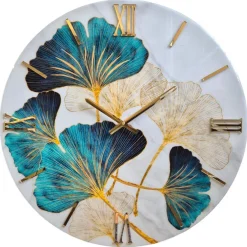Grande orologio 80cm particolare da parete floreal verde oro