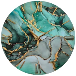 Grande orologio da muro 80cm petrot in resina verde