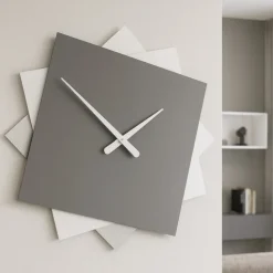 Grande orologio da muro moderno 60cm grigio quarzo