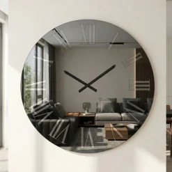 Grande orologio da parete 100cm in vetro fume rotondo numeri romani
