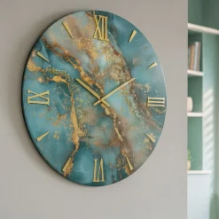 Grande orologio da parete 100cm moderno resina effetto marmorizzato