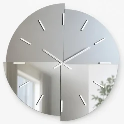 Grande orologio da parete 100 cm specchio fume lucido e satinato design moderno