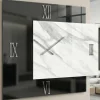 Grande orologio 97x80 specchio fume resina effetto marmo per salone
