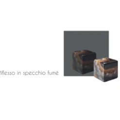 Grande orologio 97x80 specchio fume resina effetto marmo per salone