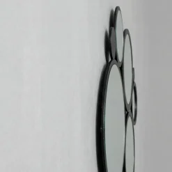 Grande specchio da parete nero cerchi 90x79 design moderno