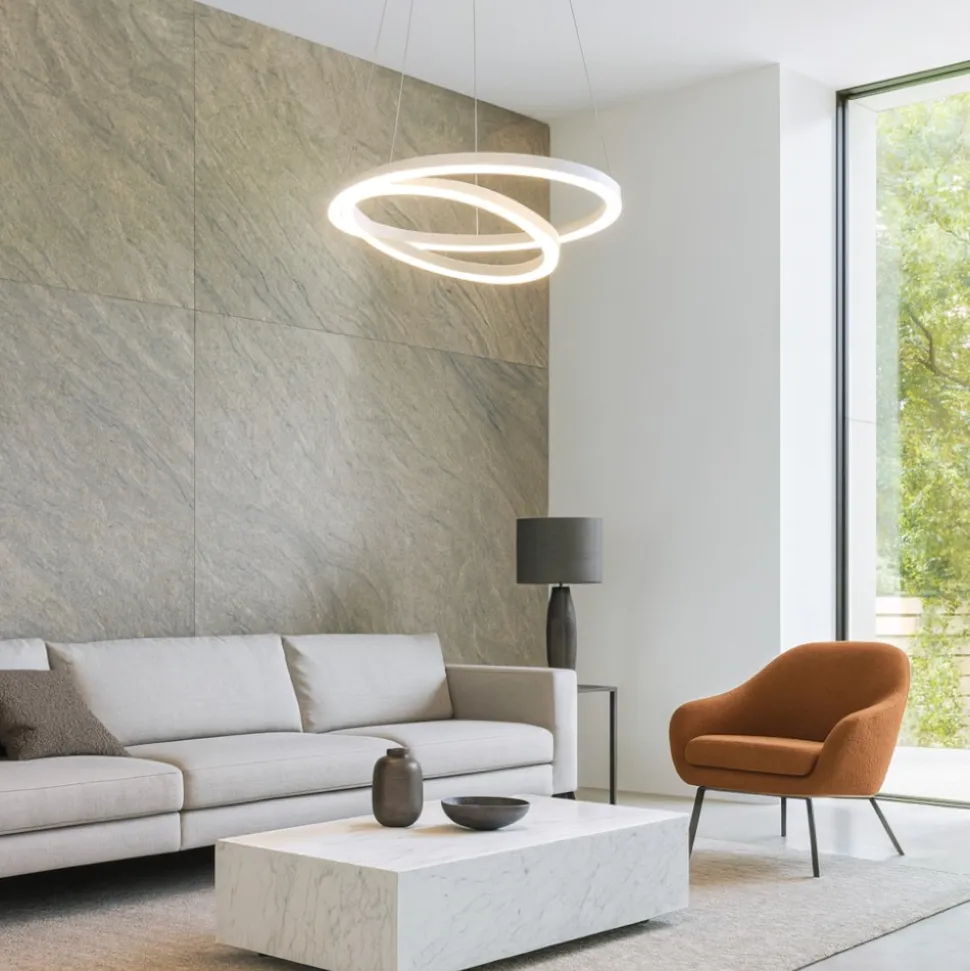 Hurricane vivida lampadario moderno led 60w 3000k dimmerabile