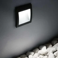 Ideal lux wire segnapasso antracite da esterni incasso parete led 1,5w 3000k ip65