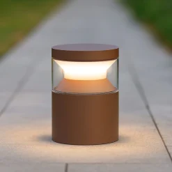 Ideal lux boeing pt h015 lampioncino da giardino marrone led 14w 3000k