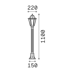 Ideal lux dafne pt1 lampioncino da giardino lanterna per esterno bianco ip55