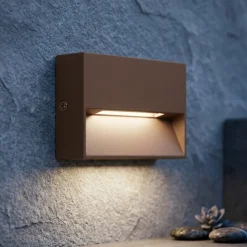 Ideal lux dedra ap small segnapasso da esterno marrone led 3w 3000k ip65