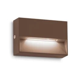 Ideal lux dedra ap small segnapasso da esterno marrone led 3w 3000k ip65