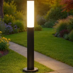 Ideal lux etere pt 3000k lampione nero da esterno ip44 led 9,5w