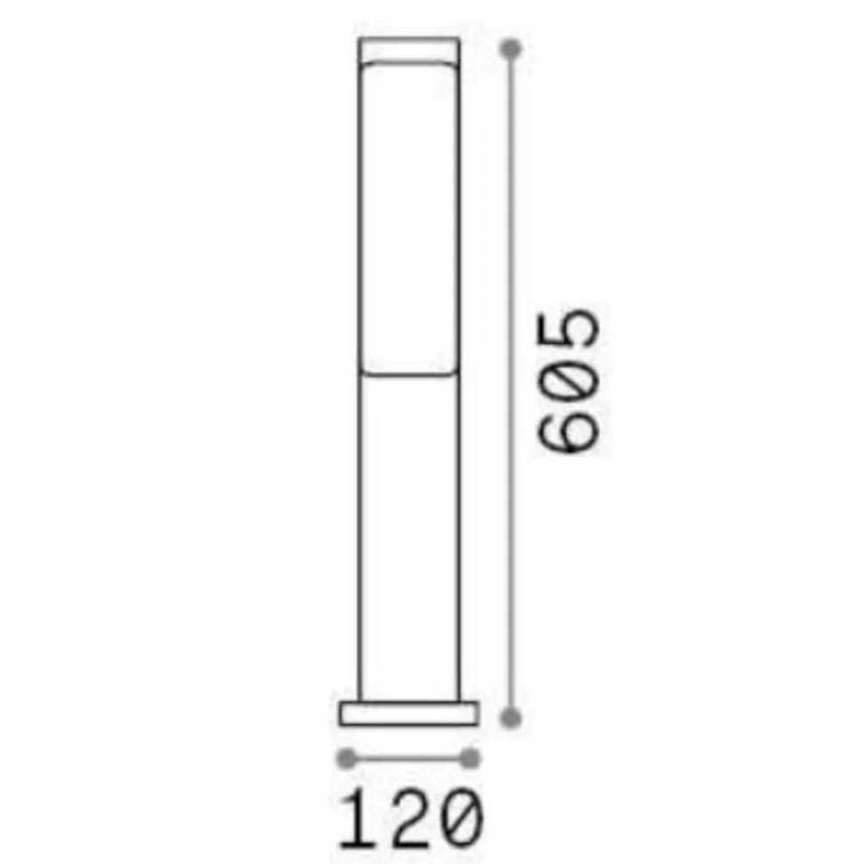 Ideal lux etere pt 3000k lampione nero da esterno ip44 led 9,5w