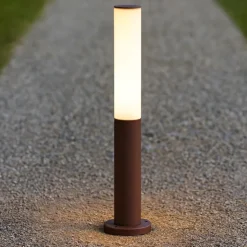 Ideal lux etere pt 3000k lampione da giardino marrone ip44 led 9,5w