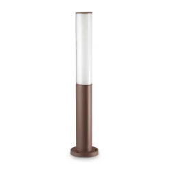 Ideal lux etere pt 3000k lampione da giardino marrone ip44 led 9,5w