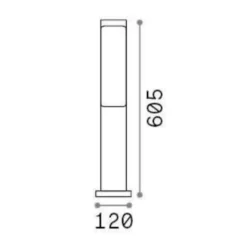 Ideal lux etere pt 3000k lampione da giardino marrone ip44 led 9,5w