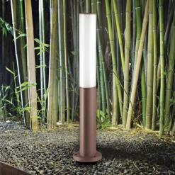 Ideal lux etere pt lampione led 10w 4000k da giardino marrone