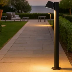 Ideal lux gas pt1 lampione da giardino nero moderno