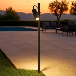 Ideal lux hub pt h110 lampione paletto da giardino orientabile