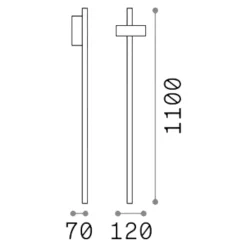 Ideal lux hub pt h110 lampione paletto da giardino orientabile