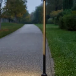 Ideal lux jedi pt h160 lampione da giardino nero nero led 25w 3000k