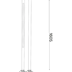 Ideal lux jedi pt h160 lampione da giardino nero nero led 25w 3000k