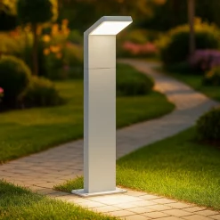 Ideal lux lampione da esterno h50 grigio led style pt