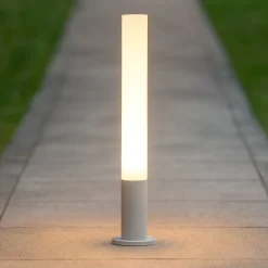 Ideal lux lampione da esterno edo pt1 round bianco cilindrico ip44