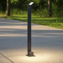 Ideal lux lampione da giardino agos pt h80 4000k nero