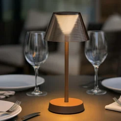 Ideal lux lolita tl lampada da tavolino marrone portatile da esterno
