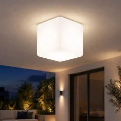 Ideal lux luna pl1 la plafoniera opale da esterno bianco ip44
