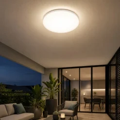 Ideal lux mib pl round plafoniera da esterno tonda led 3000k bianca ip65