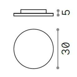 Ideal lux mib pl round plafoniera da esterno tonda led 3000k bianca ip65