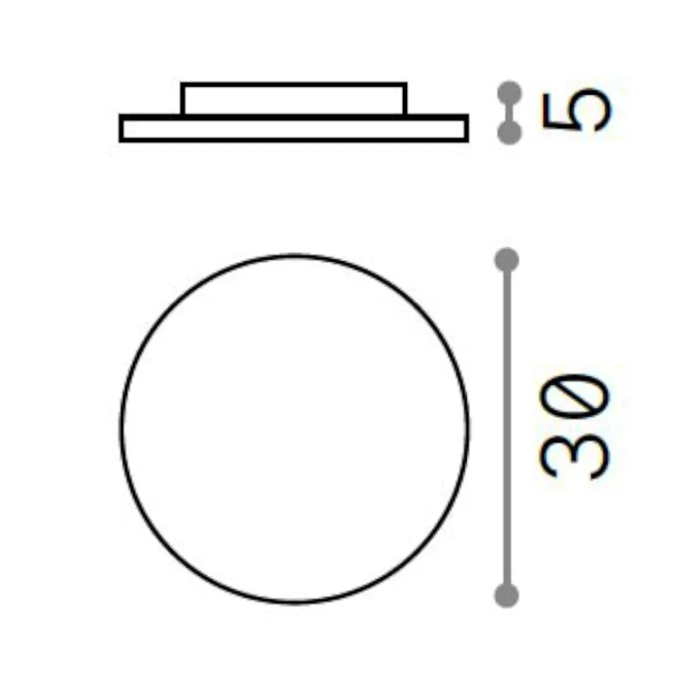 Ideal lux mib pl round plafoniera da esterno tonda led 3000k bianca ip65