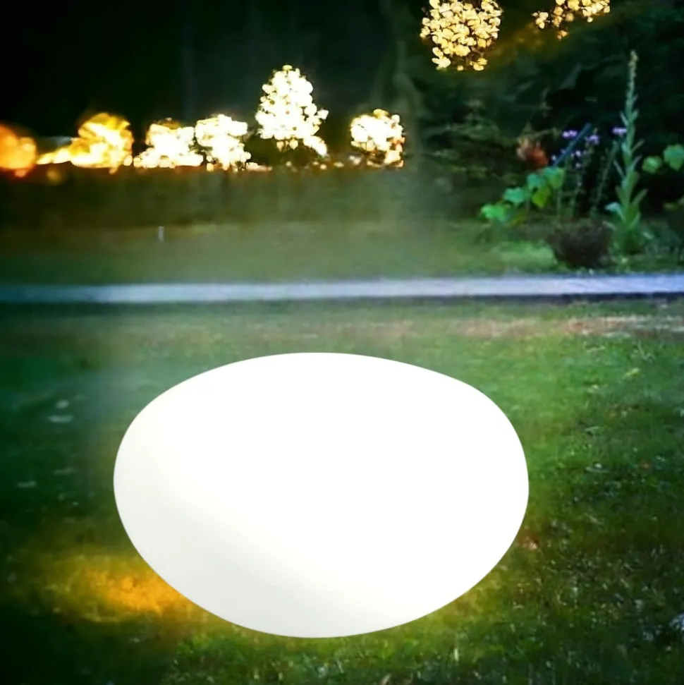 Ideal lux sasso pt1 lampada per esterno giardino sasso bianco