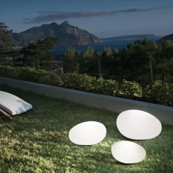 Ideal lux sasso pt1 lampada per esterno giardino sasso bianco